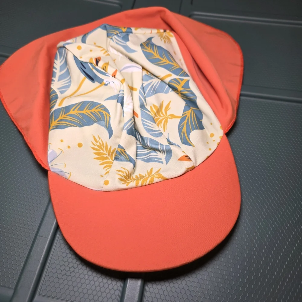 Kids Orange Floral Sun Hat - Lightweight Swim Sun Hat SPF 50